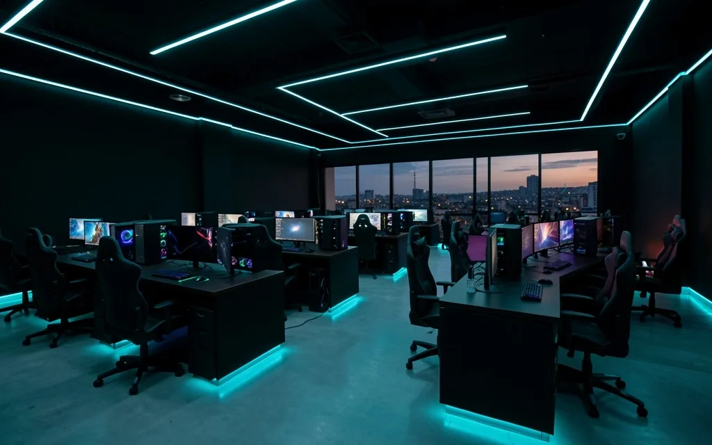 Interior de Renvador Computer Center con estaciones de trabajo de alto rendimiento